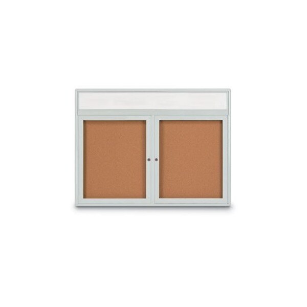 Double Door Radius Corkboard, 42"x32", Hea, UV70125RC-BLACKRC-BLACK